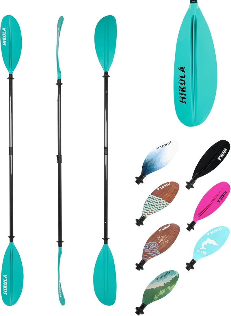 HIKULA Adjustable Carbon Fiber Shaft Kayak Paddle, Kayaking Oars with Reinforced Nylon Blade for Adults, 4 Piece, 86in/220cm to 90in/230cm - Image 1